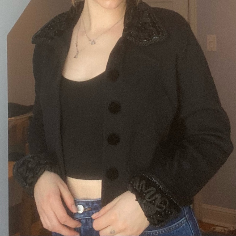 Vintage Velvet Embroidered Button Down